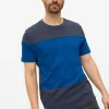 Blue Colour Block Stripe T-Shirt S