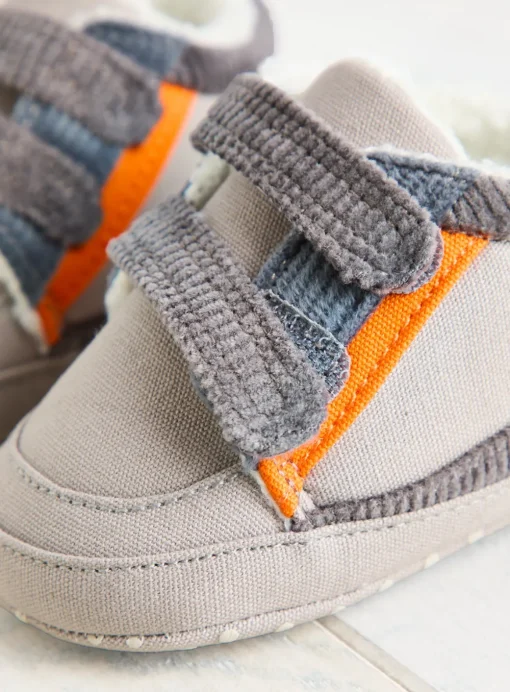 Blue Corduroy Fleece Lined Trainers 9-12 months