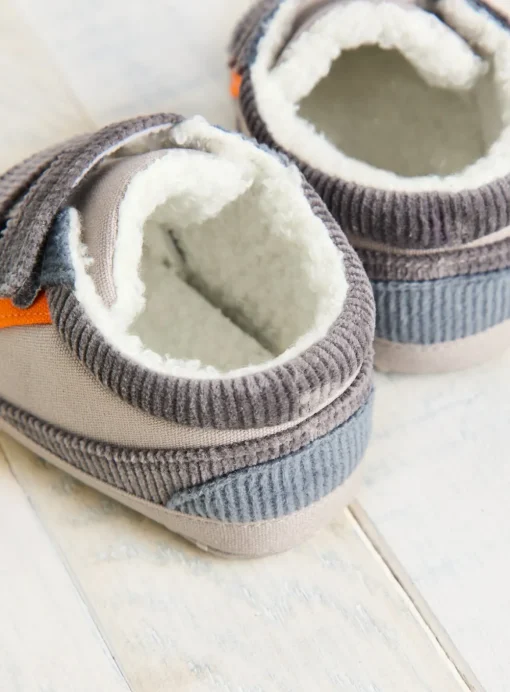 Blue Corduroy Fleece Lined Trainers 9-12 months