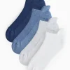 Blue Cushioned Sole Trainer Socks 4 Pack 9-12