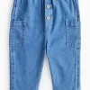 Blue Denim Button Jeans Up to 3 mths