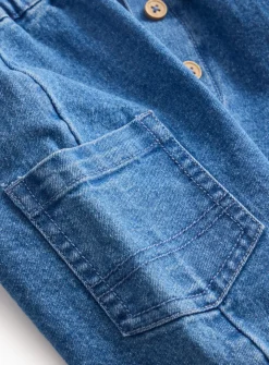 Blue Denim Button Jeans Up to 3 mths