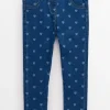 Blue Denim Heart Design Jeggings 1-2 years