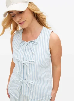 Blue Denim Striped Co-ord Waistcoat 16
