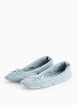 Blue Diamante Ballerina Slippers 5