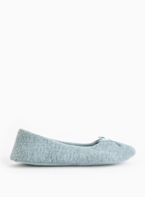 Blue Diamante Ballerina Slippers 5