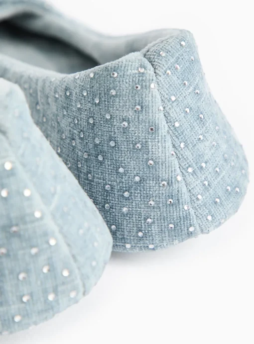 Blue Diamante Ballerina Slippers 5