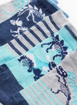Blue Dino Socks 5 Pack 12.5-3.5