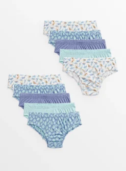 Blue Dinosaur Print Briefs 10 Pack 1.5-2 years