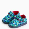 Blue Dinosaur Print Cupsole Slippers 6-7 Infant