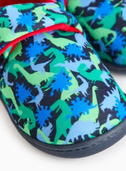 Blue Dinosaur Print Cupsole Slippers 6-7 Infant