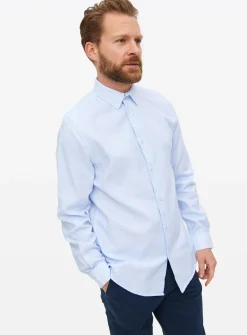 Blue Dobby Cotton Formal Shirt XL