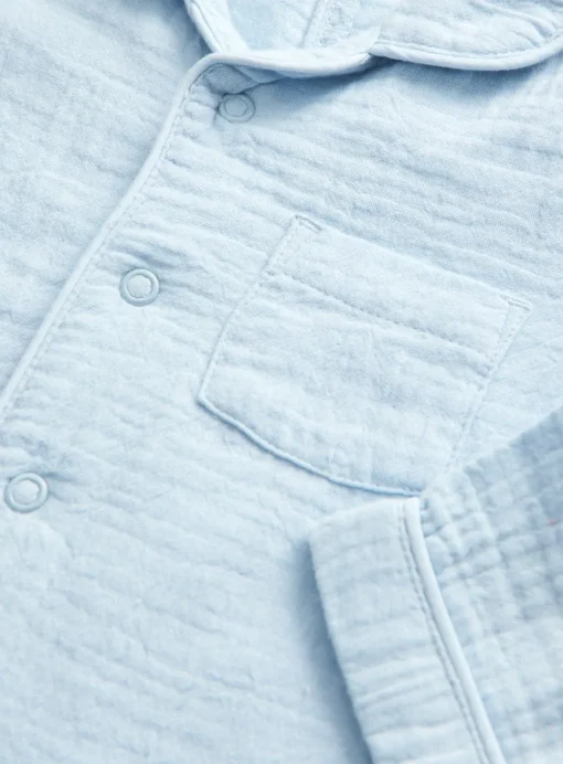 Blue Double Cloth Romper 6-9 months