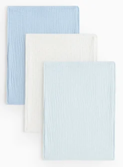 Blue Dribble Cloths 3 Pack One Size