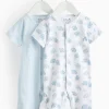 Blue Elephant Print Romper 2 Pack 18-24 months