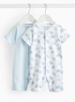 Blue Elephant Print Romper 2 Pack 18-24 months