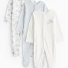 Blue Elephant Printed Sleepsuits 3 Pack 9-12 months