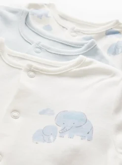Blue Elephant Printed Sleepsuits 3 Pack 9-12 months