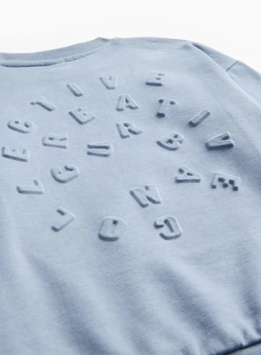 Blue Embossed Urban Creative Collective Sweatshirt & Joggers Set 8 years