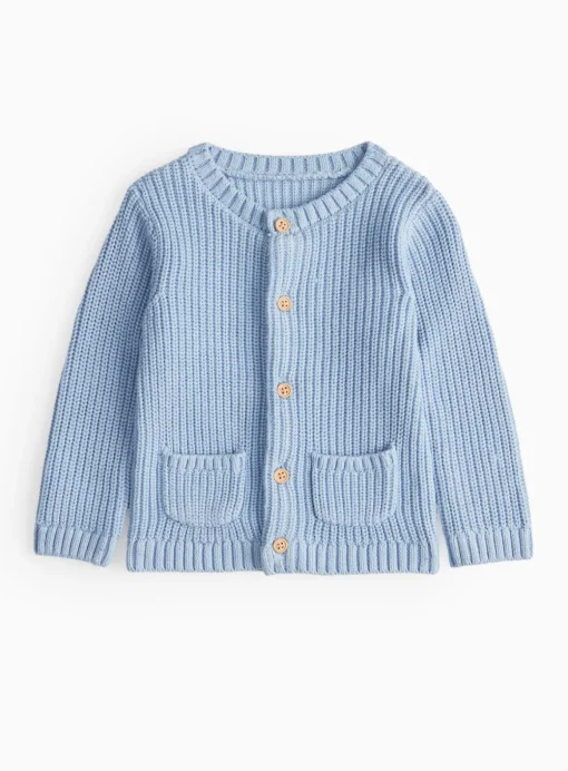 Blue Embroidered Little One Knit Cardigan 6-9 months