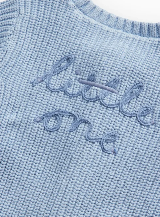 Blue Embroidered Little One Knit Cardigan 6-9 months