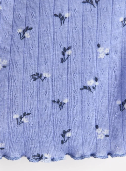 Blue Floral Pointelle Pyjama Set 7-8 years