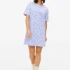 Blue Floral Print Nightdress M