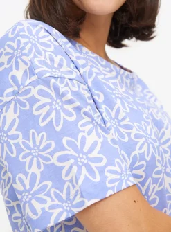 Blue Floral Print Nightdress M