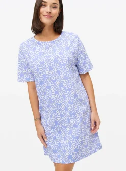 Blue Floral Print Nightdress M