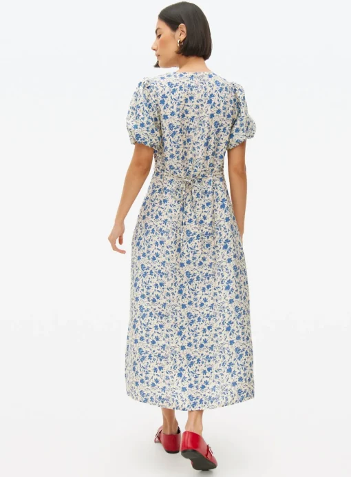 Blue Floral Print Tea Midaxi Dress 14