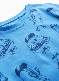 Blue Food Characters Print Pyjamas 1-2 years