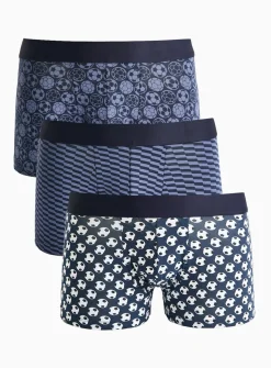 Blue Football Hipsters 3 Pack XXXL