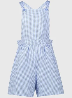 Blue Gingham School Bibshorts 10 years
