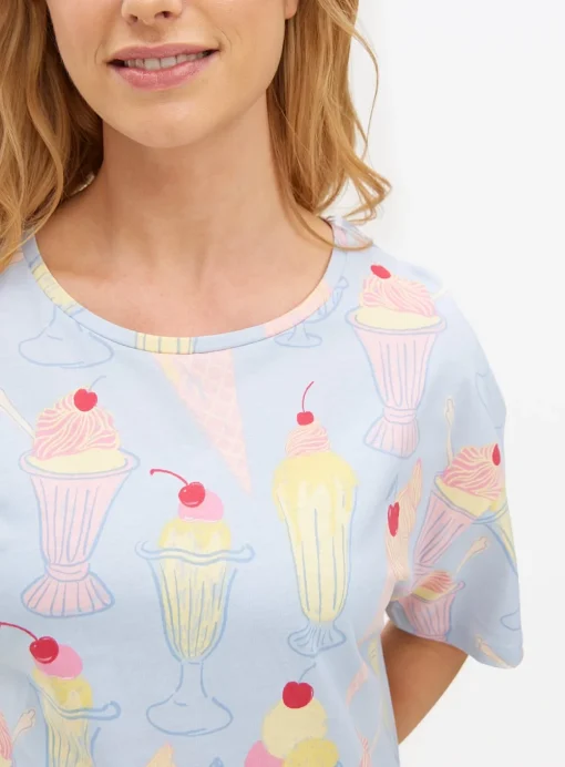 Blue Ice Cream Printed Nightdress XL