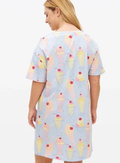 Blue Ice Cream Printed Nightdress XL