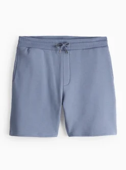 Blue Jersey Drawstring Shorts L