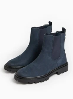 Blue Leather Chelsea Boots 4