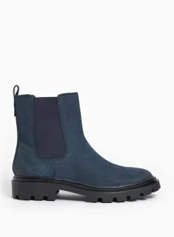 Blue Leather Chelsea Boots 4