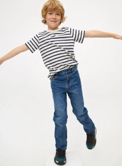 Blue Mid-Wash Straight Leg Jeans 5 years