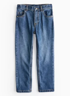 Blue Mid-Wash Straight Leg Jeans 5 years