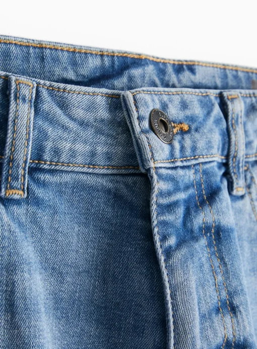 Blue Mid-Wash Tapered Jeans 34S