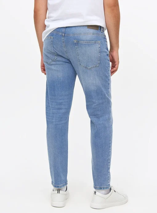 Blue Mid-Wash Tapered Jeans 34S