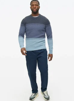 Blue Ombre Crew Neck Jumper XXL
