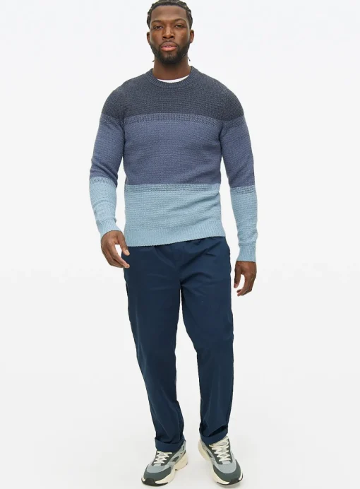 Blue Ombre Crew Neck Jumper XXL