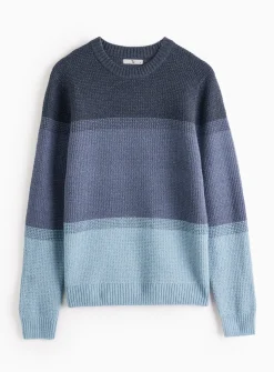 Blue Ombre Crew Neck Jumper XXL