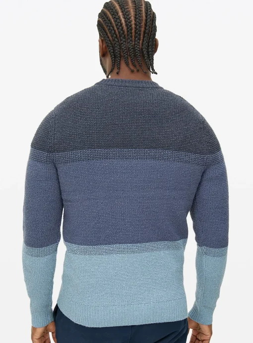 Blue Ombre Crew Neck Jumper XXL