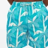 Blue Palm Print Swim Shorts XXL