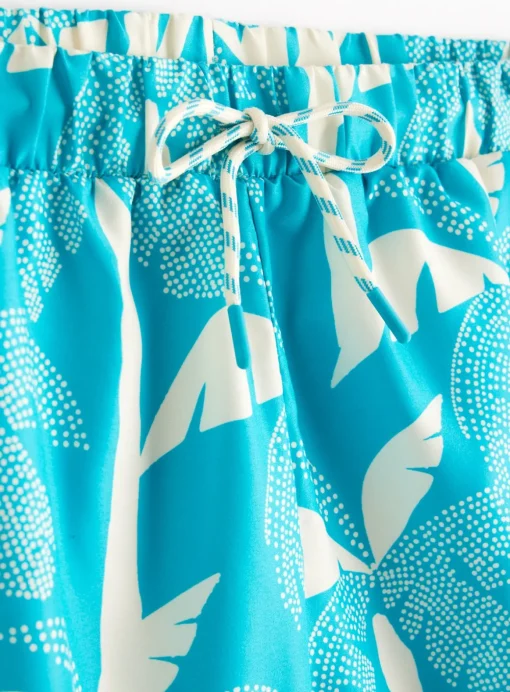Blue Palm Print Swim Shorts XXL