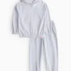Blue Ribbed Hooded Pyjama Set 9-10 years