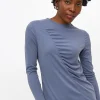 Blue Sandwash Draped Long Sleeve Top 16